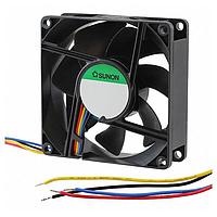 Sunon GF80251B1-000U-SE9 Axial Axial Fan, 80x80x25mm, 12VDC, 0.41"H2O, 4x Wire, Auto Restart, Tach/PWM, IP68
