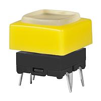 NKK Switches JB15LPE-BE Tactile Switches OFF-(ON) PC MNT YLW LED WHT BTN YLW FRME