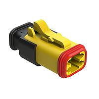 Amphenol SINE Systems AT06-4S-SR02YEL Plug 4 Position, Plug, Socket, SR02 Strain Relief (Reduced Diameter Seal), Yellow Body