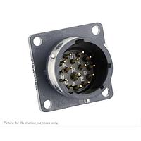 Eaton Souriau-Sunbank UTGX014D15P Receptacles Square flange receptacle, without backshell, with 15 male PCB contacts, IP68/69K in unmated conditions