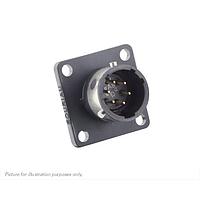 Eaton Souriau-Sunbank UTGX010E6PW Receptacles Square flange receptacle, without backshell, with 6 male solder contacts, IP68/69K in unmated conditions, keying W