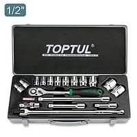 TOPTUL GCAD1810- 18PCS 1/2inch DR. Socket Set (SAE)