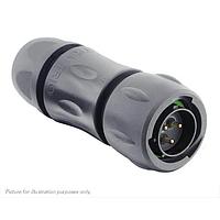 Eaton Souriau-Sunbank UTSX6JC12E3P Plugs Plug, with cable gland backshell, with 3 male solder contacts, IP68/69K in unmated conditions