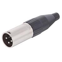 Amphenol Audio AC3MJ Cable Connectors 3 Pole XLR Male Cable Connector Stamped Contacts Nickel Finish Large Cable Clamp