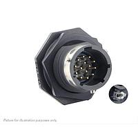 Eaton Souriau-Sunbank UTGX712D14P32 Receptacles Jam nut receptacle & hold down clips,without backshell, with 14 male PCB contacts, IP68/69K in unmated conditions