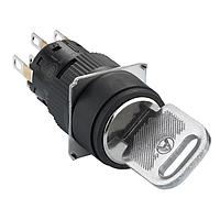 SCHNEIDER XB6EAG232P Keylock Switches KSS, Round, black, 3 maint pos, 2 NO/NC