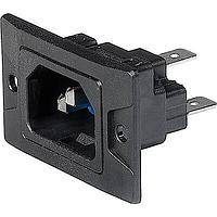 Schurter 3-134-881 Inlets 6080 Connector Inlet 10A C18, with sealing IP54/IP67, PC II, black