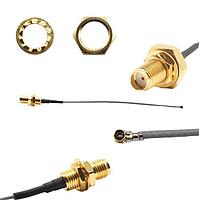 Siretta ASMGA005XB113S11 RF Cable Assemblies I-PEX MHF4 L TO SMA FEMALE BULKHEAD REAR MOUNT 50MM 1.13 CABLE