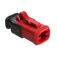 Amphenol SINE Systems AT06-4S-SR02RED Plug 4 Position, Plug, Socket, SR02 Strain Relief (Reduced Diameter Seal), Red Body