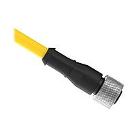 Banner Engineering QDE-806D Sensor Cables / Actuator Cables Cordset: Single Ended M12; 8-pin Straight Female; 1.83 m 8x22 Yellow PVC Jacket; Nickel-Plated Brass Coupling Nut