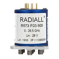 Radiall R573F22600 RF Switch ICs SP6T SMA 26.5GHz Latch 12Vdc Terminal