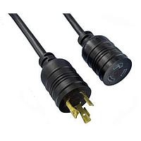 Qualtek Electronics 250070-01 AC Power Extension Cord w/Lock 10' BLACK/L5-20P PLG 3 X 14 AWG TWIST