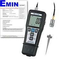 PCE VT 204-ICA Vibration Meter (0,5~199,9 m/s²; 0,5~199,9 mm/s; 0,005~1,999 mm; ISO Calibration Cert.)
