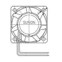 Sunon VF38281BX-000U-A9H Axial Axial Fan, 38x38x28mm, 12VDC, 3.56"H2O, Auto Restart, Low Vibration/High Airflow