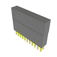 Samtec ESQ-111-44-G-D Sockets Elevated Socket Strip, 0.100" Pitch