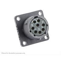 Eaton Souriau-Sunbank UTSX012E8SW Receptacles Square flange receptacle, without backshell, with 8 female solder contacts, IP68/69K in unmated conditions, keying W