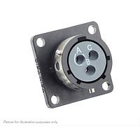 Eaton Souriau-Sunbank UTGX012E3S Receptacles Square flange receptacle, without backshell, with 3 female solder contacts, IP68/69K in unmated conditions