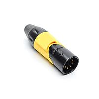 Amphenol Audio AX5MB4M-AU Cable Connectors 5P PIN M PLUG BLKGLD W YLW MRK SLV