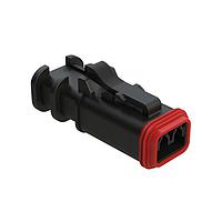 Amphenol SINE Systems AT06-2S-OMRDBLK Connectors 2 Position Overmolded Plug, Socket, Reduced Seal, Black