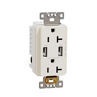 Square D SQR55241LA USB Type A USB A/A 4.8A CHARGR TR DUPLX 20A RECP LA