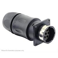 Eaton Souriau-Sunbank UTGX0JC1210PZ Receptacles Square flange receptacle, with cable gland backshell, for 10 male contacts,  IP68/69K, keying Z