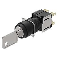 EAO 51-377.F22D Keylock Switches Keylock switch 3 positions maintained-rest(a)-momentary SPE 2NC+2NO ST/PT D 18 gold/silver 311