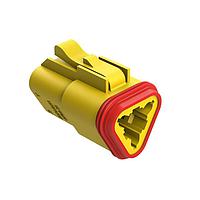 Amphenol SINE Systems AT06-3S-RD01YEL Automotive Connectors 3-Way Plug, Female Connector with Reduced Diameter Seal (E-Seal), Yellow