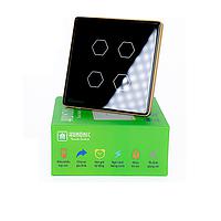 HUNONIC HN04SVD WiFi Touch Switch 4 Square Button (Black)