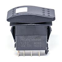 Carling Technologies VLD2A60B-A9C00-000 Rocker Switches 20A 12V DPDT WHT ILLUM (ON)OFF(ON)