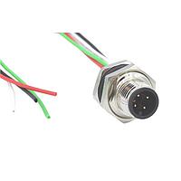 NorComp MPM12A04I12CR02 Sensor Cables / Actuator Cables M12 4P ML BRSS/NKL REAR M16 12 PIGTAIL