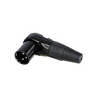 REAN RC3MR-BAG-D Connectors 3P M RA XLR CBL CONN BLACK/SILVER - BULK