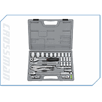 Crossman 99-026 21 Pcs. 1/2 inch Drive Metric Socket Set ( Drive socket, Spark Plug Socket, drive, plier, Universal Joint)