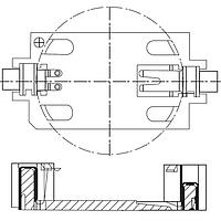 Eagle Plastic Devices 122-27424-GR 24.5 mm Battery Holder 24.5MM THRUHOLE BLK