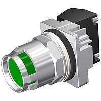 SIEMENS 52PM8G3K Pushbutton PB,CHROME,MOM, CAP GREEN,GAURD,2POS, 1NO