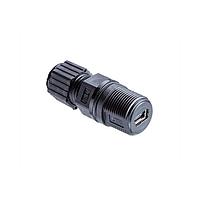 Amphenol LTW NUB-20BMFA-SL7001 I/O Connectors USB, Mini B 2.0, Plastic, 1.5A, Male Connector, Straight, Screw Thread, Solder, Field Installable, F3.8 - F5.5mm, IP67