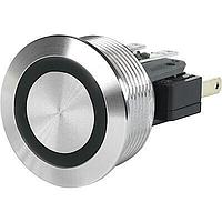 Schurter 3-136-756 Sealed MSM22 Switch, Non-Illuminated Current 5A, Voltage 125/250 VAC, SS Housing, Ring Color Red