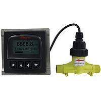 Dwyer DFMT2-50A Remote Digital Paddlewheel Flow Transmitter, 4-20 mA, PVDF Sensor (± 1.5 %, 194 °F, 176.11 GPM, 2 in, NPT Male, ABS, 12 to 24 Vdc, Removable Screw Terminal)