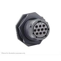 Eaton Souriau-Sunbank UTSX712D10SX32 Receptacles Jam nut receptacle & hold down clips,without backshell, with 10 female PCB contacts, IP68/69K in unmated conditions, keying X