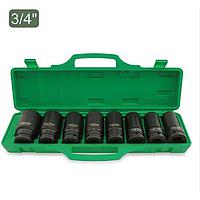 TOPTUL GDAI0804 - 8PCS 3/4 inch DR. 6PT Flank Deep Impact Socket Set (22-38mm)