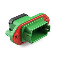 Amphenol SINE Systems AT04-12PC-PM13 Connectors 12 Pin Rcp Pnl Mnt C Self-Thread Grn Cap