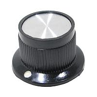 Shin Chin PN-26B/6.4 Cylindrical Knob with Skirt Black Knob Black .98D X .57H