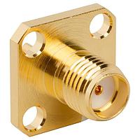Amphenol RF 132204 Connectors SMA PANEL MNT JACK 4 HOLE .260 IN. POST