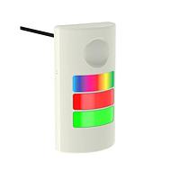 Banner Engineering TLF100P3KQP IO-Link Controlled Multicolor RGB Flush Mount Tower Light TLF100 Pro with IO-Link; 3 Segment; Black Housing; 18-30 V dc; Environ. Rating: IP65; IP69K; Colors: Multicolor; 150 mm (6 in) 4-pin M12 PVC Pigtail QD