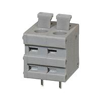 Same Sky (formerly CUI Devices) TBL009V-500-02GY-2GY Fixed Terminal Blocks Terminal block, screwless, 5.00, Vertical, 2, Gray w Gray Button