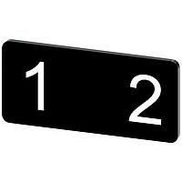 SIEMENS 3SU19000AC160QJ0 Labeling Plate, 1 2 INSCR. LABEL,BLK 12.5X27MM, SYMBOL: 1  2