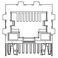 Adam Tech MTJ-88GX1-FSD-PG-LV Modular RJ45 MODULAR JACK, SHIELDED, PNL