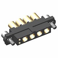 Harwin M80-4D10205F2-00-000-04-325 Power Connectors Datamate 2-Row Mix-Tek Female Crimp Connector, Hex Socket jackscrews, 2 x Large Bore (22 AWG) signal contacts, 4 x 12 AWG Power contacts