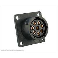 Eaton Souriau-Sunbank UTS0128SW Receptacles Plastic square flange receptacle, without backshell, for 8 female contacts, IP68/69K, keying W