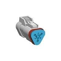 Amphenol SINE Systems AT06-3S-RJL120 Connectors Plug, 3-Way, J-1939, 120 Ohm Resistor, Grey, End Cap, Latch Guard (Blue wedgelock included)