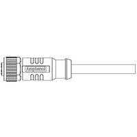 Amphenol LTW MSBS-05BFFM-SL8D01 Sensor Cables / Actuator Cables M12 CONN SHLD B CODE CBL 5P F CONN F PIN